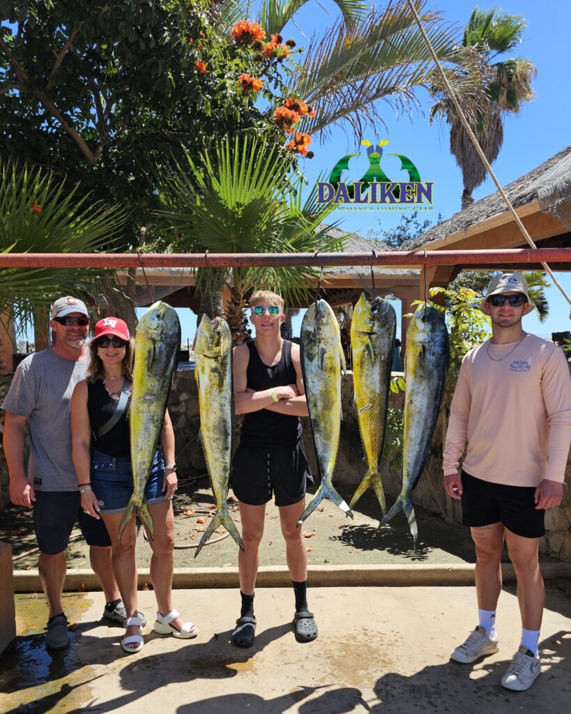 Trolling spread working a weed line in afternoon light Los Cabos