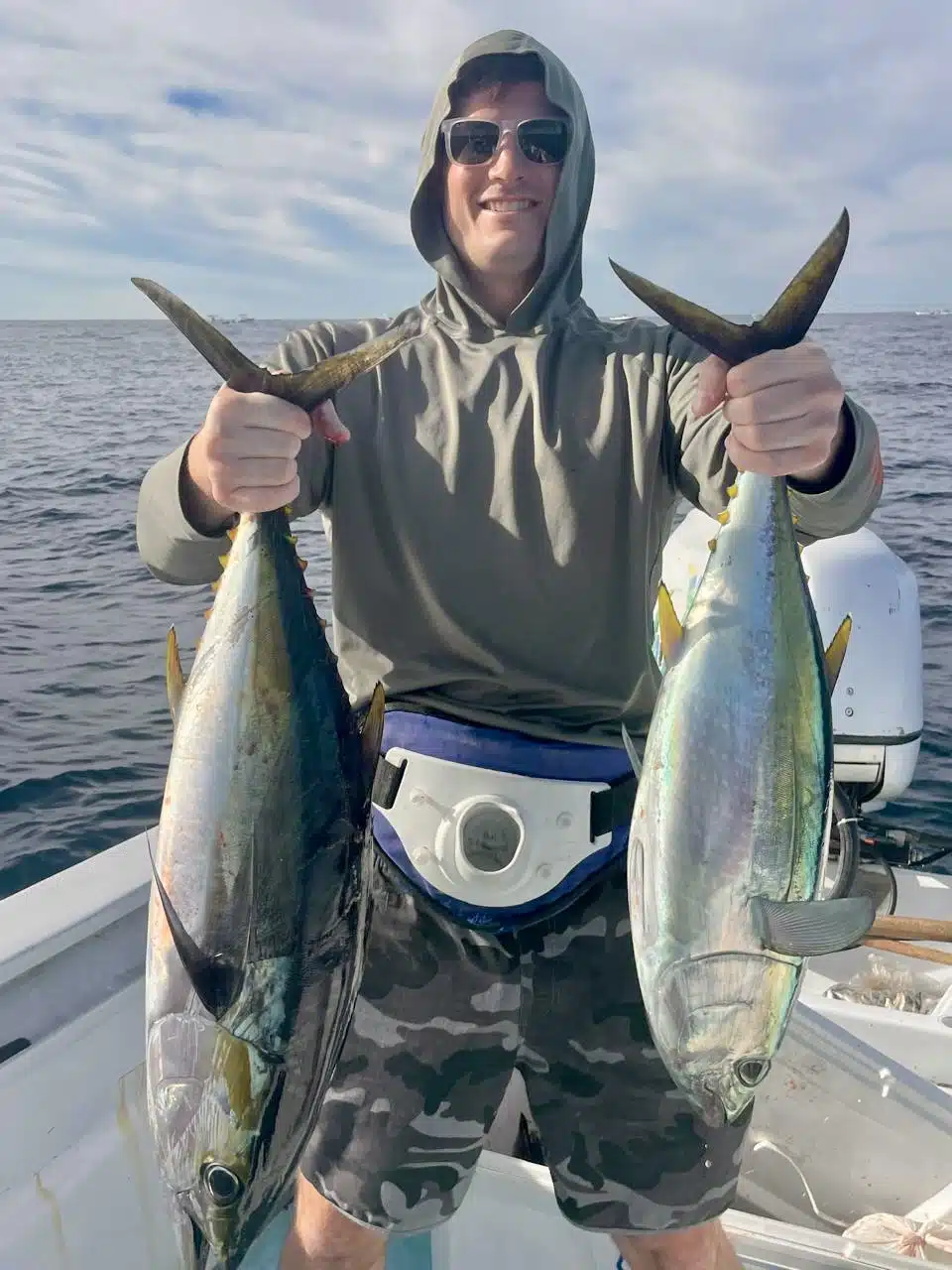 Offshore crew working a tuna bite