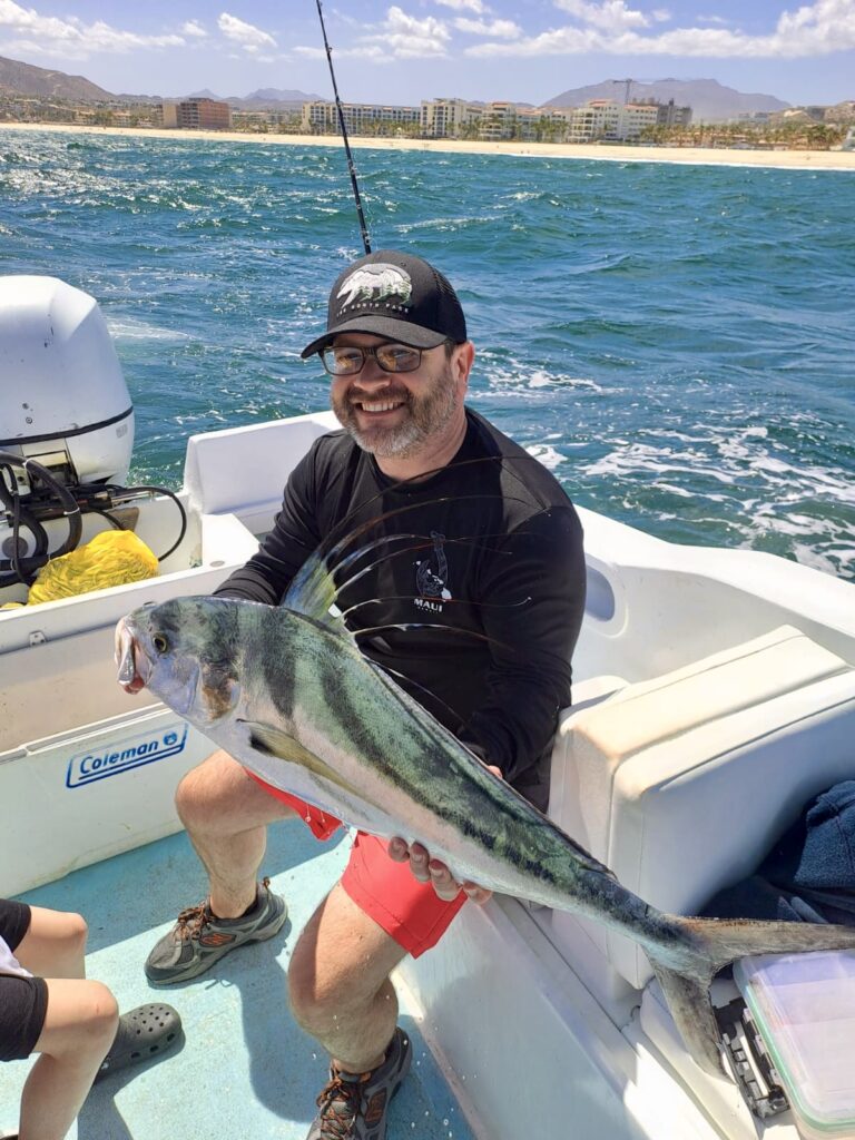 Roosterfish caught in San José del Cabo, Baja California Sur, during a light tackle fishing trip