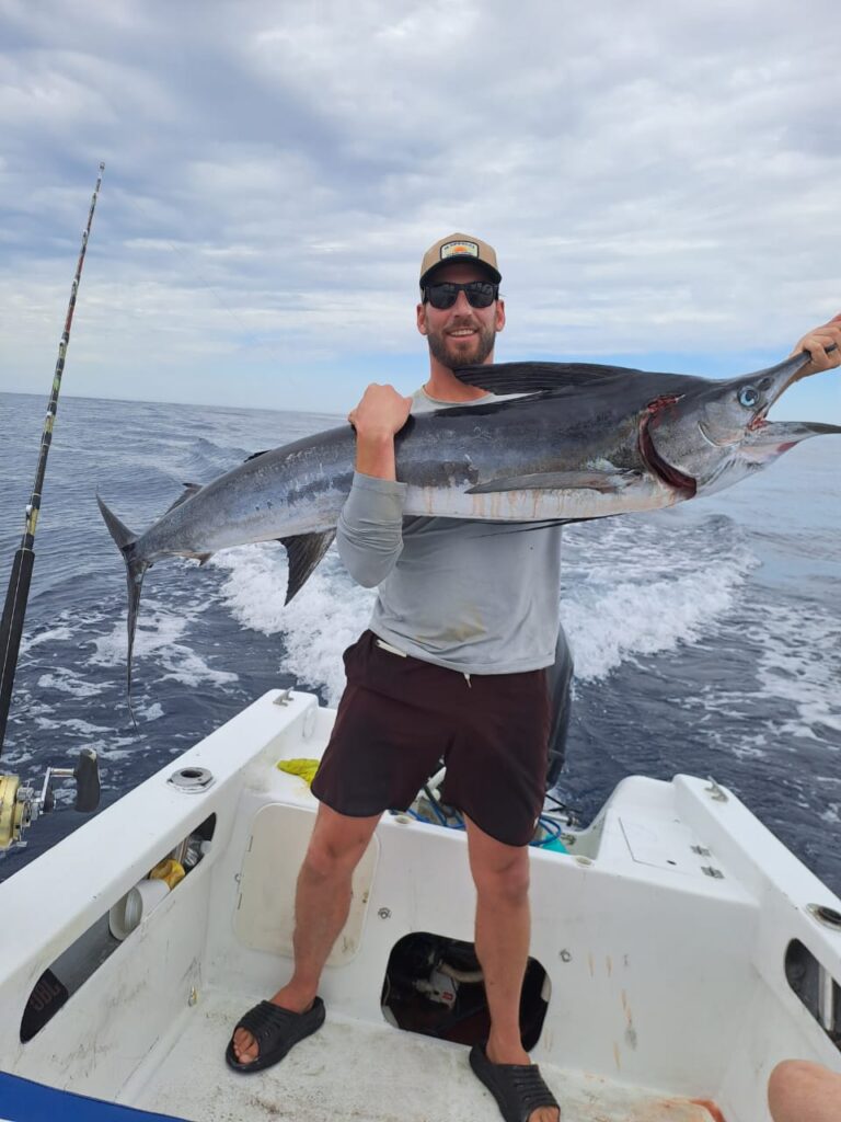 Angler catching striped marlin in San José del Cabo during peak season