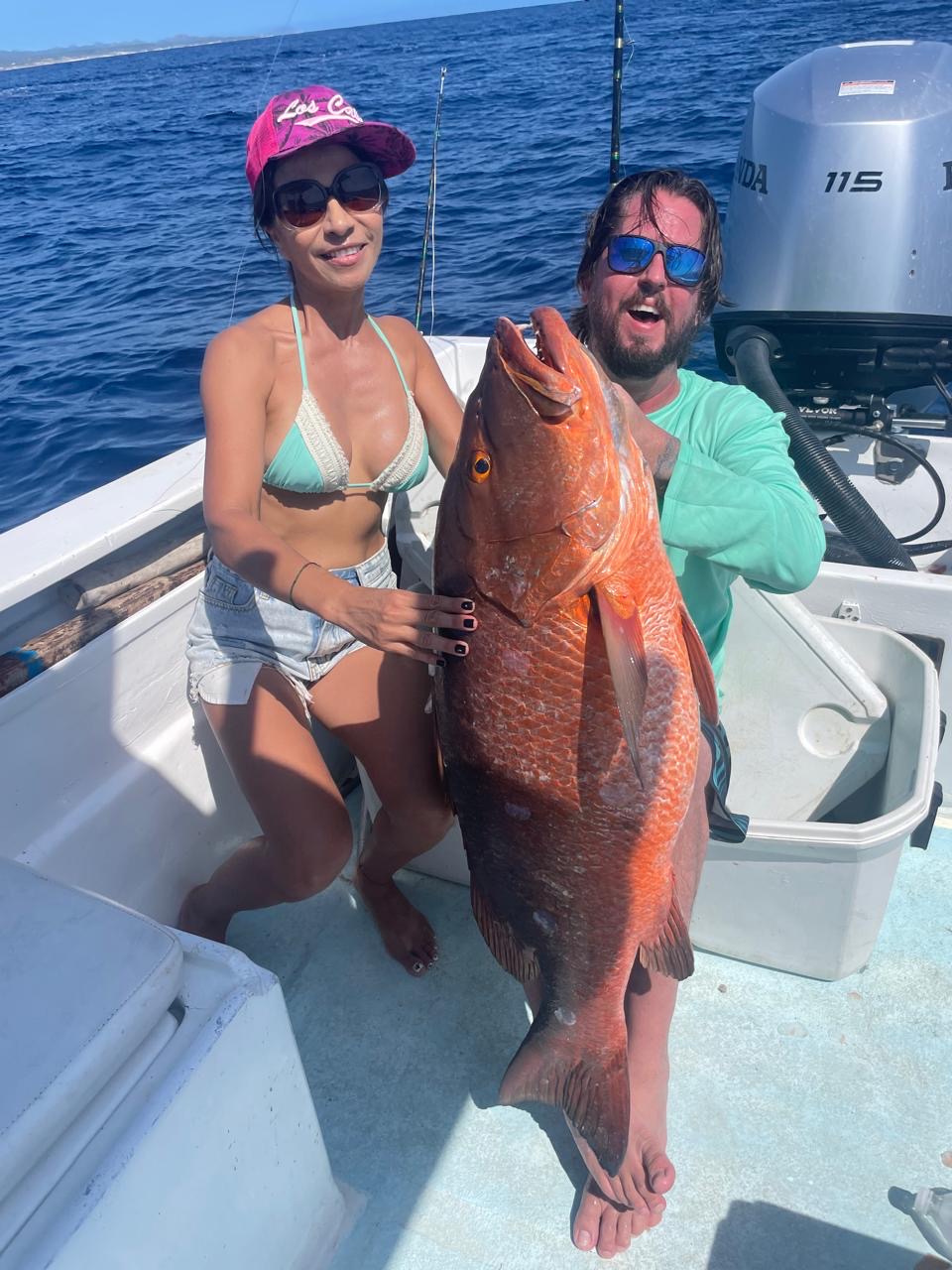 Client showing a red snapper from San Luis structure zone