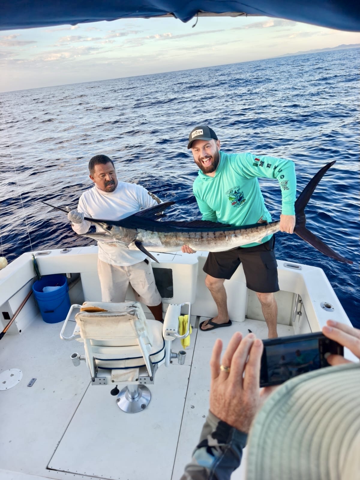 Striped marlin being released by Daliken Sportfishing