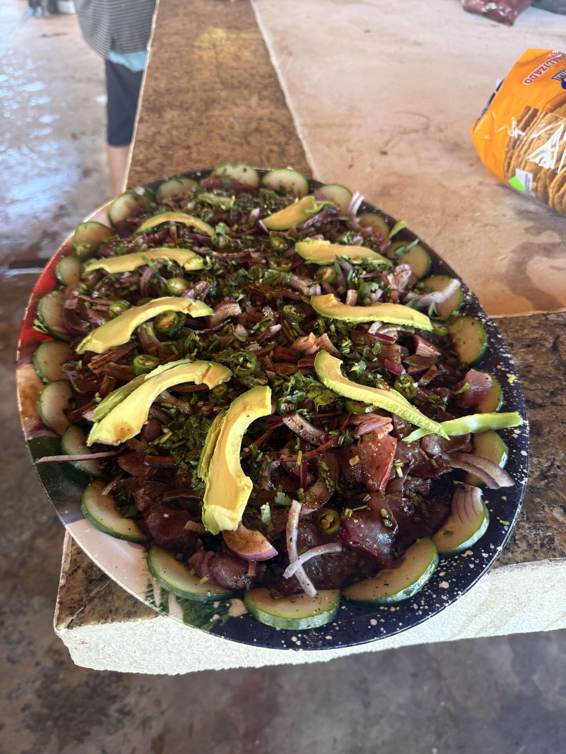 Fresh tuna sashimi prepared after a Daliken Sportfishing trip