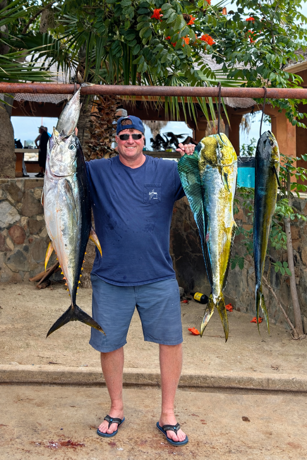 Mahi mahi and yellowfin tuna caught on a private fishing charter for Villa La Valencia guests in Los Cabos