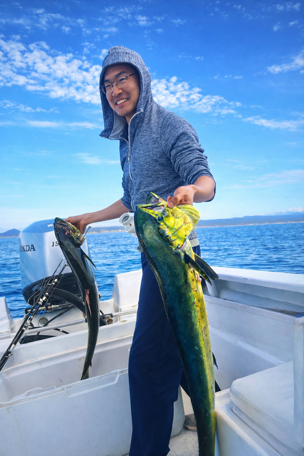 Sportfishing client showing a fresh catch from the waters of San Jose del Cabo Mexico