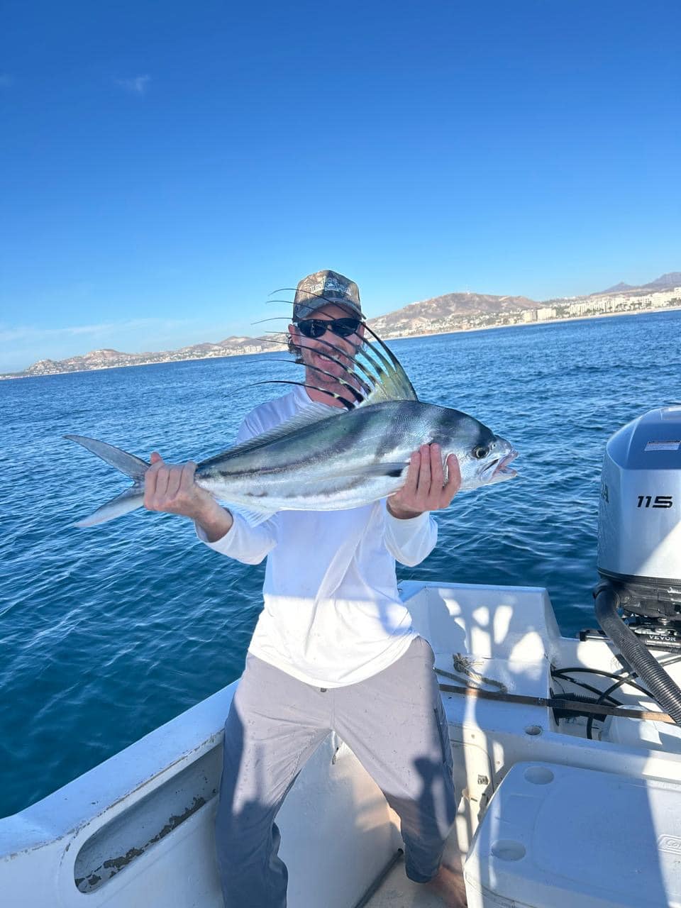 Roosterfish gallo caught inshore Los Cabos May 28 2026 Daliken Sportfishing East Cape beach release