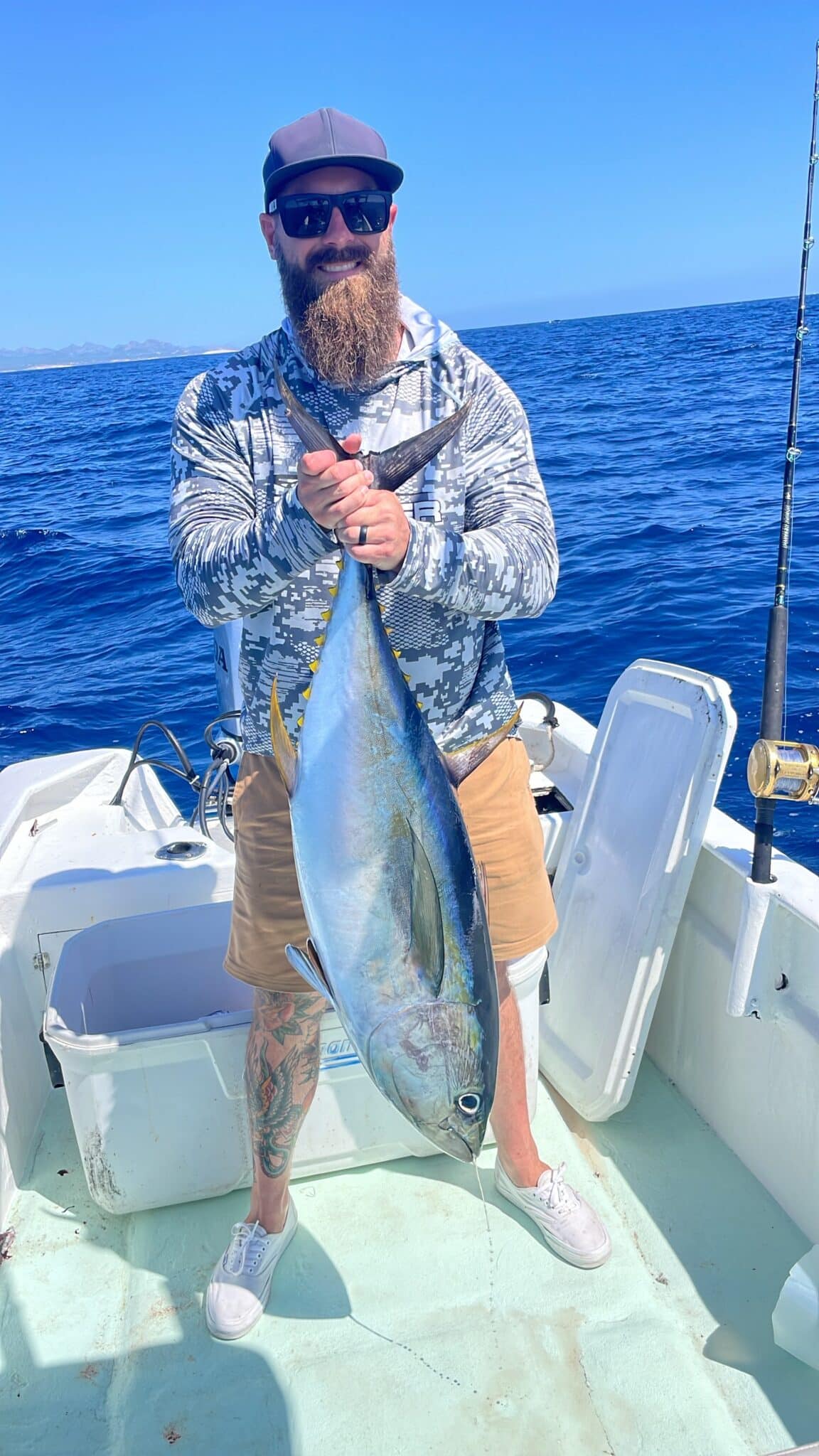 Cow yellowfin tuna over 200 pounds San Luis Bank Los Cabos September 20 2026 Daliken Sportfishing